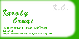 karoly ormai business card